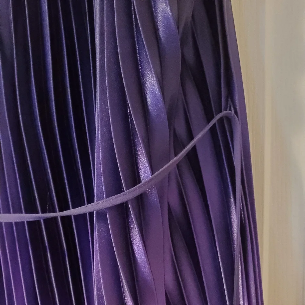 Tommy Hilfiger- Purple to Silver Ombre Pleated Maxi Dress (size 36) - Picture 9 of 17